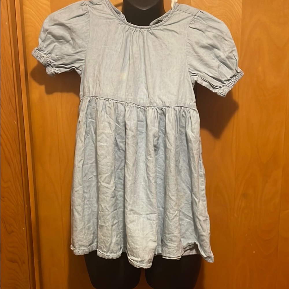 Light Blue Puff Sleeve Dress